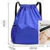 Bolsas de almacenamiento Drawstring Pocket Shoulder Mochila Mujeres Viajes simples Gran capacidad Fitness Sports Bag Blue Orange