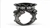 Brand Punk Jewelry Skull 10KT Black Gold Filled Demon Princess 5CT Black Sapphire Cocktail Wedding Bands Ring for Women Men61410831192120