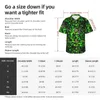 Mäns casual skjortor Green Neon Paint Beach Shirt Abstrakt konsttryck Hawaiian män vintage blusar Korta ärmar harajuku grafisk topp