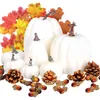 Fleurs décoratives 7 pcs mousse citrouille Figurine Simulation réaliste Ornement léger multifonctionnel pour centres de table décoration