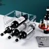 Hauskühlschrankwein- und Wasserflaschenhalter, stapelbare Plastikweinregal -Lagerorganisator für Kühlschrank, Schrank, Speisekammer