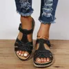 Kleiderschuhe Frauen Keilsandalen Sommer Open Toe Rome Lighygewicht weiche Plattform Casual T-Strap Hakenschleife Lady Sandalias