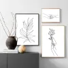 Vrouwelijke lijn kunst zwart -witte prints galerij muur minimalistisch canvas schilderen schilderij bloemkop muur kunst poster foto slaapkamer decor