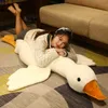 50-130 cm White Goose Toy fylld livtro Big Wings Duck Hug Massage Throw Pillow Pojkvän Kudde för flicka 240411