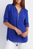 Chemises de chemisiers pour femmes S-5xl dames chemise en mousseline de mousseline en vrac multiplié en V Colaire à manches longues à manches longues à manches à manches à manches longues Basic Basic plus taille plus 240411