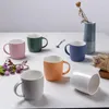 Mugs 350ml Creative Simple Color Matte Ceramic Coffee Mug With Handle Anti Scalding Milk Cup Drink Couple Portable Water Set