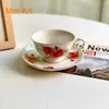 Kubki Wyślij ci mały czerwony kwiat Vintage Rose Ceramic Coffee