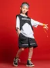 Street Dance Kids Hip Hop Clothing Loose Vest Shorts Summer Boys Suit Jazz Modern Dance Costume Girls Kpop Stage Clothes BL9837