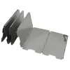 Aleación de aluminio 9 placa estufa de gas Escudo de viento Picnic Pantalla a prueba de viento Estufa al aire libre Cubierta de parabrisas Accesorios