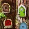 Miniature fée elfe en bois porte fée gnome fenêtre porte elfe home yard jard art sculpture jardin décor kits artisanaux extérieurs