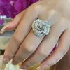 Cluster Rings S925 Silver Ring Camellia Women's Fashion Luxury Set