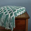Одеяла вязаное бросок одеяла с кисточником северной диван -крышка мягкого покрывало