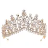 Lüks Rhinestone Tiara Taç Kristal Gelin Saç Aksesuarları Düğün Başlıkları Quinceanera Pageant Prom Kraliçe Tiara Prenses CR7213407