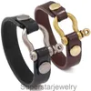 New jewelry simple horseshoe buckle head layer cowhide Bracelet punk style mens leather bracelet