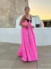 カジュアルドレスピンクスプライスバックレスホリデールーズドレス
