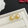 925 Silberohrohrringe Designer für Frauen Klassiker unregelmäßiger Split -Ohr -Ohrringe -Bolzenbuchstaben Ohrringe Schmuck Set Valentine Day Geschenk Engagement