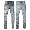 Джинсы Amirir Jeans Designer Jeans Brouser Purple Brand Jeans Rupe Biker Slim Straight Designer Designer Stack Mens Mens Trend Brand Vintage Pant Jeans Jeans