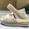 Bow Summer Low Wedge Sandals Comfortable Cute Decoration Heel Womens Shoes size36-43 240410 485