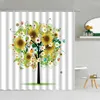 Shower Curtains Color Tree Curtain Creativity Plant Flower Landscape Polyester Bathroom Supplies With Hooks Cloth Home Decor