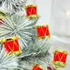 3cm 12st Red Snare Drum Ornaments Red Mini Gift Box Xmas Tree Pendant Noel Home Decor Accessories Navidad Party Supplies