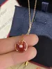 Charm de designer Carter Talisman Colar 925 Sterling Silver Bated 18k Gold White Fritillaria Red Agate Black Safety Token Collar Chain