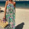 Robes décontractées d'été dames sans manches couches de plage de plage élégante motif imprimement imprimé de fête sexy 2024