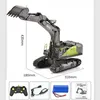 1/14 Huina 1593 573 540 RC Excavator Dumper Truck Crawler 2.4g Remote Control Chargeur de tracteur en alliage