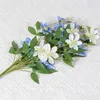 Decorative Flowers Faux Silk Flower Decoration Floral Decor Clematis Branch With Green Leaves For Home Indoor Elegant