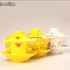 Tasses Saucers en céramique peint à la main traditionnelle chinoise gaiwan gaiwan théières de thé créatives dragon rétro rétro avec une boisson à la couverture