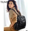 Sommer Mode Women Rucksäcke Leichte Dame große Schultaschen Weiche Leder Multifunktions Schulter 240329