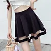 Sexy Rock Sommer Schwarz Miniröcke Frauen 2023 Mode koreanischer High Wiast Plisse