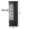 Window Drape Attractive Dustproof Long Lasting Floral Patterned Black Lace Sheer Curtain Home Supplies