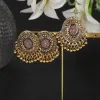 Fleur ethnique Indian Brouling / Ring Bijoux Bijoux Vintage Gold Couleur ronde Round Brouilles d'oreille