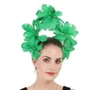 Cappello Sinamay di alta qualità Flower Flower Sttrich Affastore Cocktail Occasionali acconciature per copricapo con velo decorazione 240401