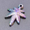 20pcs/lote de maple de maple encanto encojo arcoirbow color punk colgante para joyas que fabrican suministros de artesanía de arete de bricolaje