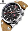Benyar Chronograph Sport Mens Watchs Fashion Brand Military Dehroproping Le cuir en cuir Watch Clock Relogie Masculino2547629