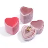 Durable Wedding Square Heart Ellipse Shape With Detachable Lid Velvet Jewelry Box Two Slots Storage Box Ring Display Box