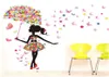 Fashion Modern Girl Butterfly Wall Sticker Creative Floral Stickers Decorative Mural Child Rooms Stiker DIY Wall Decals QT0854460185
