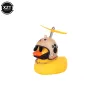 Rubber Duck With Helmet Pendant Black/Yellow Duck Road Bike Motor Helmet Riding Bicycle Accessories Car Decoration