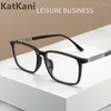 サングラスフレームKatkani Ultra Light Box TR90 Pure Titanium Men's Glasses Frame光学処方箋女性8605
