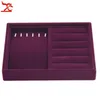 Jewelry Pouches Elegant Velvet Ring Earring Chain Display Tray Stackable Drawer Organizer Case Holder Necklace Watch Storage Showcase