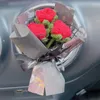 Flores decorativas de simulação feita à mão, carros criativos de girassol de rosa, pequeno bouquet acabado para decoração de presente de férias ornamentos