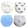 Byxor 4st/Set Baby Cartoon Cotton Waterproof Diaper Training Pants Diaper Learning Pants Tvättbar återanvändbar tygblöja för barn