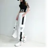 Frachthosen Sommer Frauen hohe Taille losen Jogger Streetwear Punk Schwarz Capris Hosen Koreanische Haremhose 240411