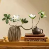 Vaser Zen Shellformad keramisk vas Azalea Set Creative Tea House Table Decoration