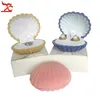 Jewelry Boxes Wholesale sales of 10 cute shell shaped velvet earrings engagement party necklaces pendants jewelry display storage wedding gift boxes