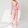 DONNA PAJAMA Stampa floreale a manica lunga salta con cappuccio inverno inverno in flanella da notte in flanella indossare abiti con cerniera s/m/l/xl