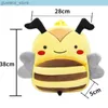 Backpacks Custom Name Childrens cartoon backpack little bee backpack cute preschool childrens kindergarten baby creative backpack Y240411