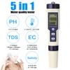 Water Quality Tester Tool PH Salinity Total Dissolved Solids EC Temperature Drinking Water Aquarium Hydroponics Test Pen Meter