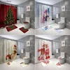 Rideaux de douche bipoobee joyeux Noël et tapis ensembles de neige décor de salle de bain décor de salle de bain non glip